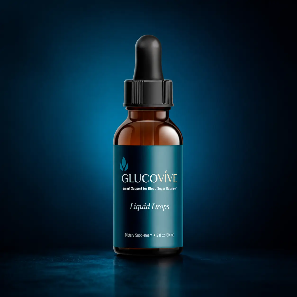 Glucovive liquid drops supplement bottle front view